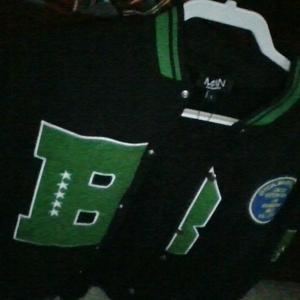 black and green mens varsity jacket